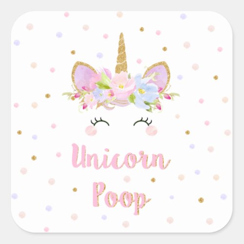 Unicorn Poop Sticker Birthday Party Favor Labels