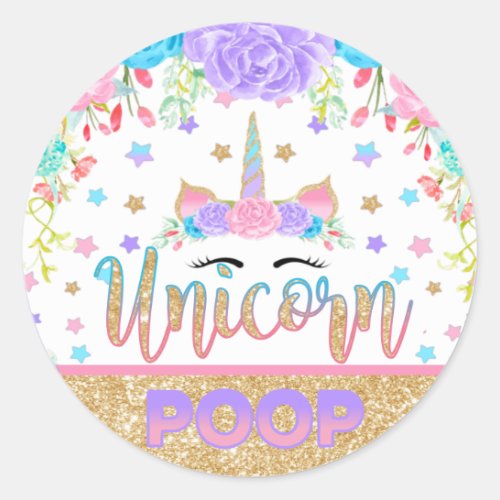 Unicorn Poop Sticker Unicorn Birthday Party Favor