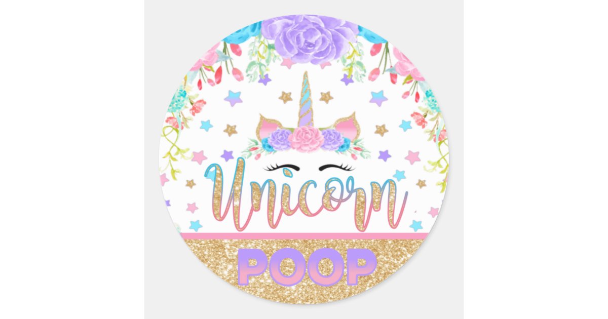 unicorn poop sticker unicorn birthday party favor zazzlecom