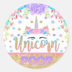 Unicorn Poop Sticker Unicorn Birthday Party Favor