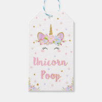 Unicorn Poop Thank You Birthday Gift Favor Tags