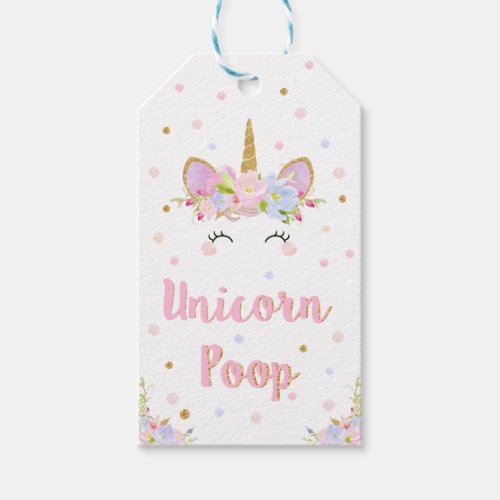 Unicorn Poop Thank You Birthday Gift Favor Tags