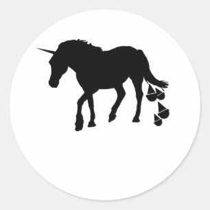 Unicorn Pooping Ice Cream Classic Round Sticker