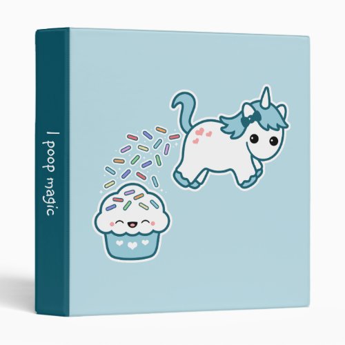 Unicorn Pooping on Cupcake Binder