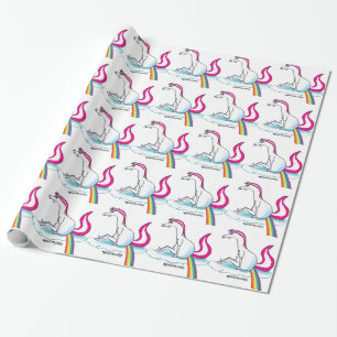 Unicorn pooping Rainbow - Einhorn turns rainbow Wrapping Paper