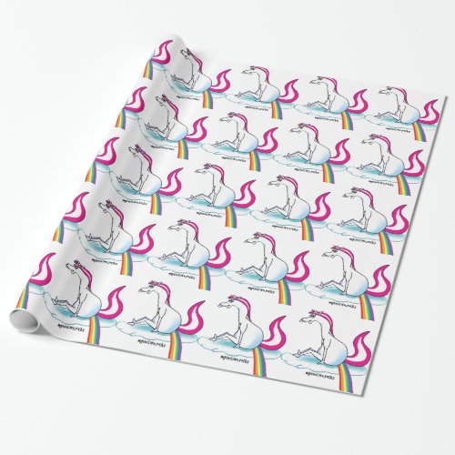 Unicorn pooping Rainbow _ Einhorn turns rainbow Wrapping Paper