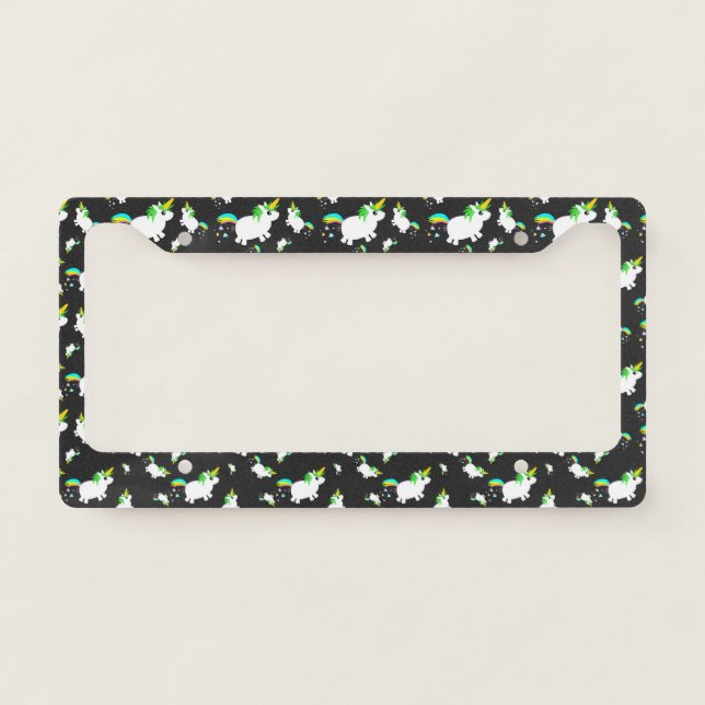 uniCORN PoPcorn cute funny pattern License Plate Frame (Front)