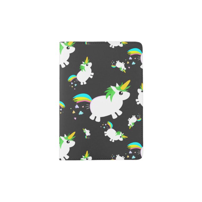 uniCORN PoPcorn cute funny pattern Passport Holder (Front)