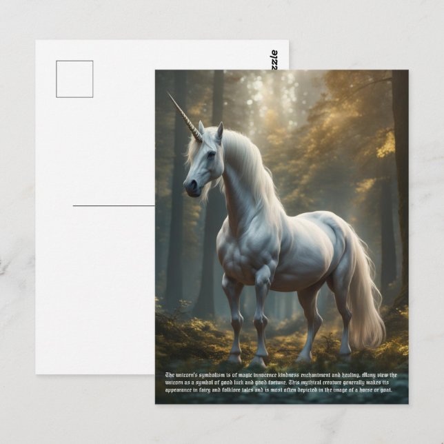 Unicorn  postcard (Front/Back)