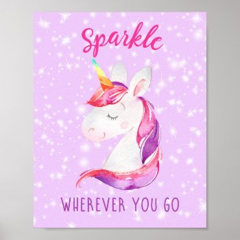 Unicorn Poster Prints (sparkle Wherever You Go) by CallaChic at Zazzle
