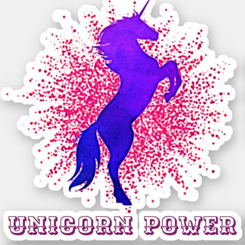 Unicorn Power Custom_Cut Vinyl Sticker