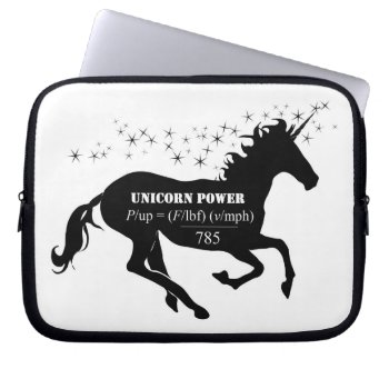 Unicorn Power Fake Math Formula Funny Laptop Sleeve by DippyDoodle at Zazzle