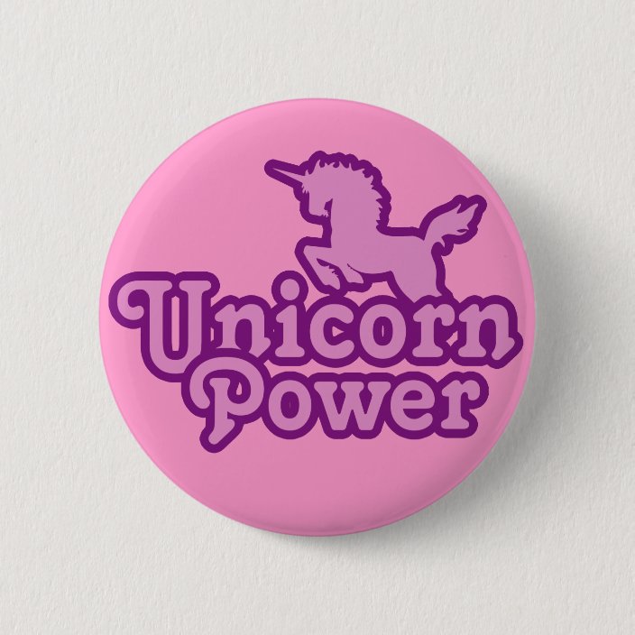 Unicorn Power! Fun Novelty Buttons Zazzle
