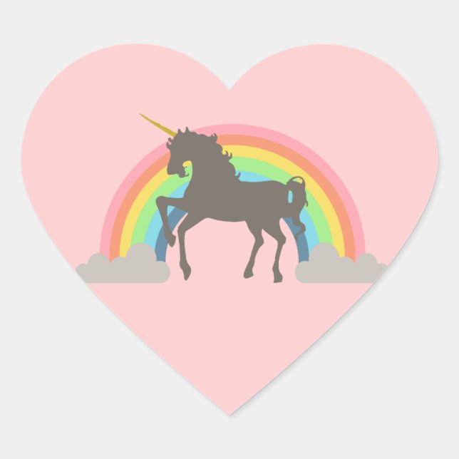 Unicorn Power Heart Sticker (Front)