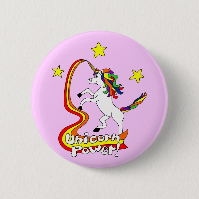 Unicorn Power! Pinback Button (Front)