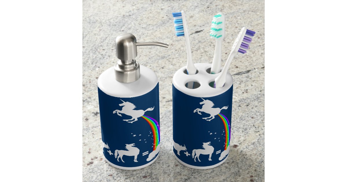 Unicorn Power Soap Dispenser Amp Toothbrush Holder Zazzle Com