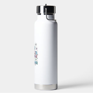 Unicorn Powered by Books and Daydreams Kawaii Vect Water Bottle