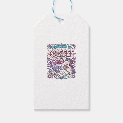 Unicorn Powered by Coffee and Unicorn Magic Colorf Gift Tags