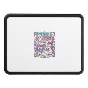 Unicorn Powered by Coffee and Unicorn Magic Colorf Hitch Cover