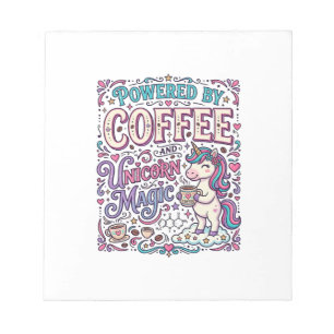 Unicorn Powered by Coffee and Unicorn Magic Colorf Notepad