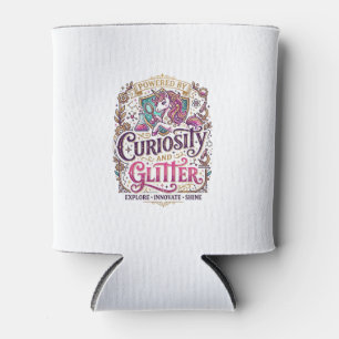 Unicorn Powered by Curiosity and Glitter Stylish W Can Cooler