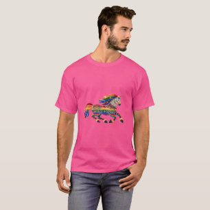 Unicorn Prance Folk Print Unisex T-Shirt