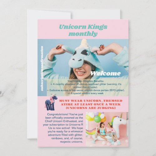 Unicorn Prank Birthday part 1 Unicorn prank party Holiday Card