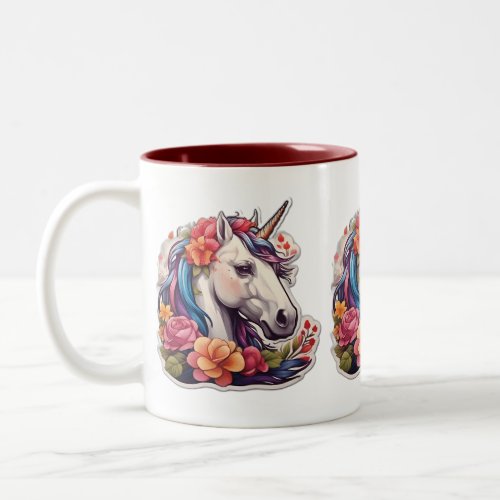 Unicorn pretty design Two_Tone coffee mug