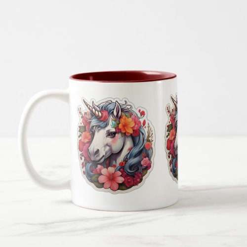 Unicorn pretty design Two_Tone coffee mug