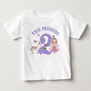 Unicorn Princess 2nd Birthday Baby T-Shirt
