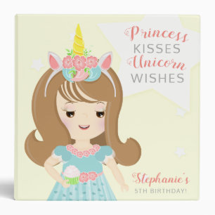 Unicorn Princess 3 Ring Binder