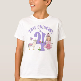 Unicorn Princess 4th Birthday T-Shirt