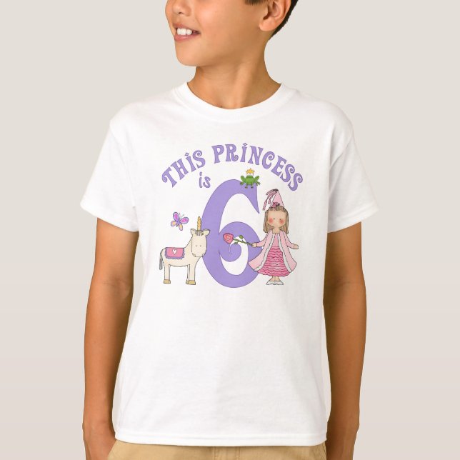 Unicorn Princess 6th Birthday T-Shirt (Front)
