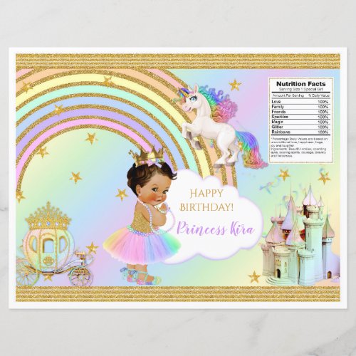 Unicorn Princess Castle Rainbow Baby Girl Chip Bag