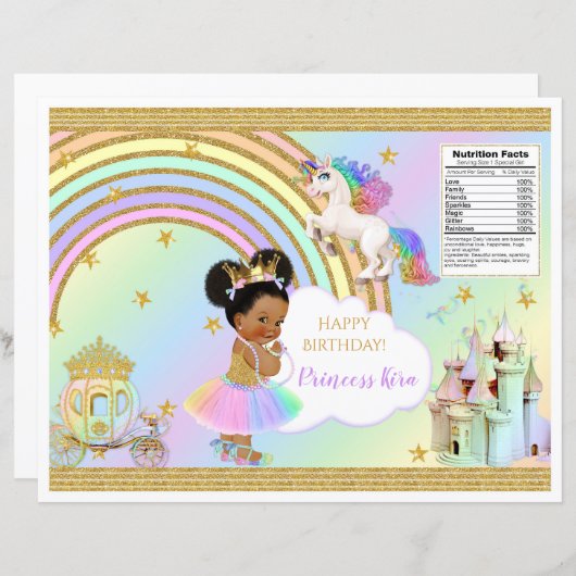 Unicorn Princess Castle Rainbow Baby Girl Chip Bag (Front/Back)