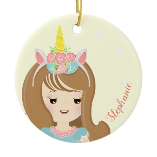 Unicorn Princess Ceramic Ornament
