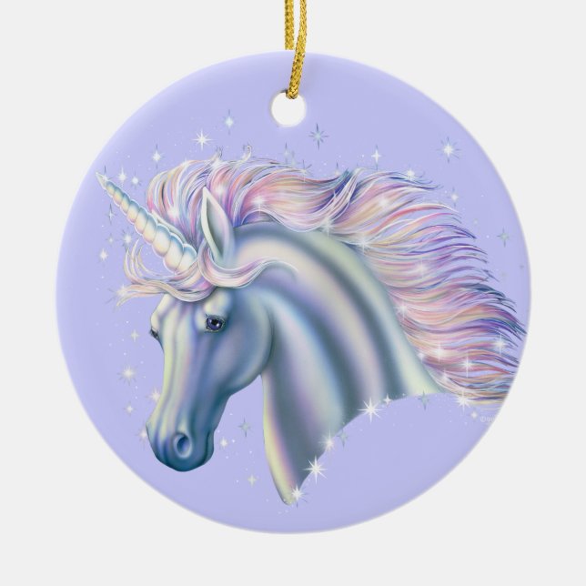Unicorn Princess Ceramic Ornament (Front)