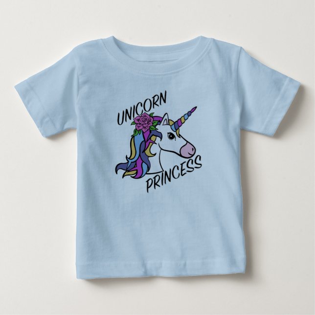 Unicorn Princess Design - Baby Fine Jersey T-Shirt (Front)