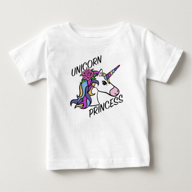 Unicorn Princess Design - Baby Fine Jersey T-Shirt (Front)