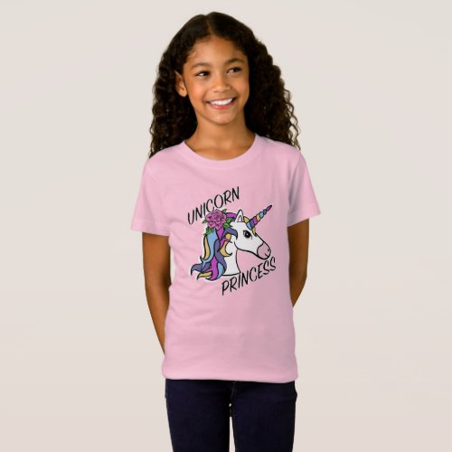 Unicorn Princess Design _ Girls Fine Jersey T_Shi T_Shirt
