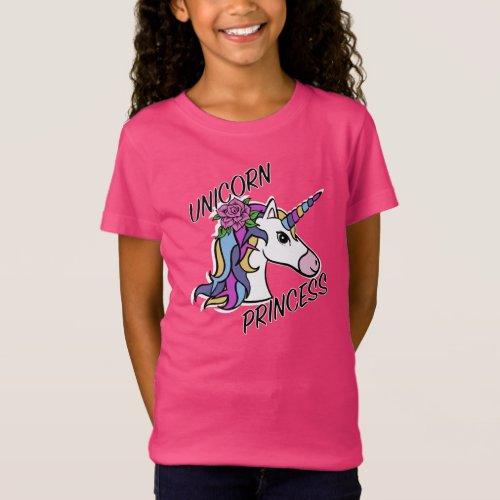 Unicorn Princess Design _ Girls Fine Jersey T_Shi T_Shirt