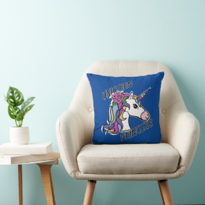 Unicorn Princess Design - Throw Pillow 16" x 16"