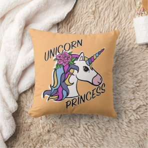 Unicorn Princess Design - Throw Pillow 16" x 16"