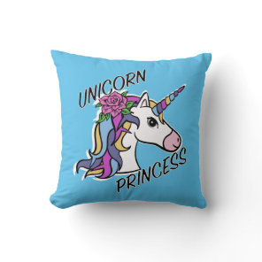 Unicorn Princess Design - Throw Pillow 16" x 16"