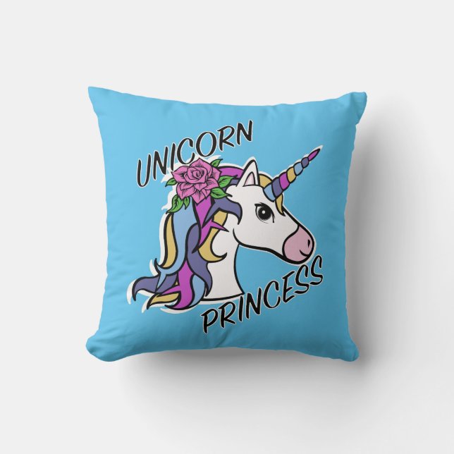 Unicorn Princess Design - Throw Pillow 16" x 16" (Front)