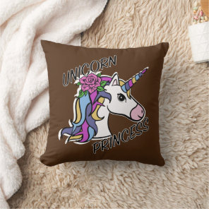Unicorn Princess Design - Throw Pillow 16" x 16"