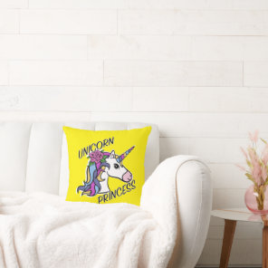 Unicorn Princess Design - Throw Pillow 16" x 16"
