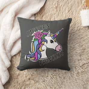 Unicorn Princess Design - Throw Pillow 16" x 16"