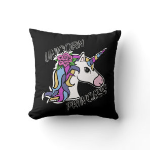 Unicorn Princess Design - Throw Pillow 16" x 16"