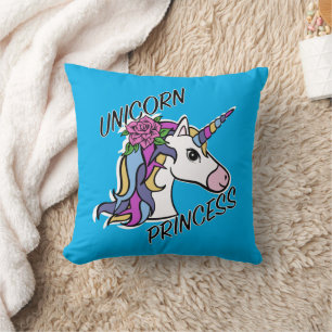 Unicorn Princess Design - Throw Pillow 16" x 16"